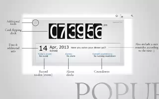 Cool Clock  from Chrome web store to be run with OffiDocs Chromium online