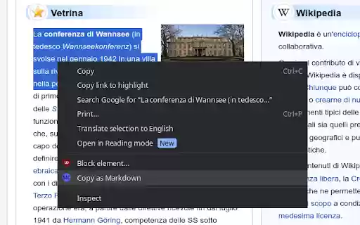 Copy as a Markdown quote  from Chrome web store to be run with OffiDocs Chromium online
