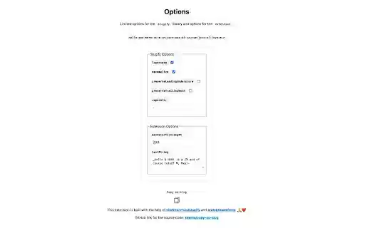 Copy as slug  from Chrome web store to be run with OffiDocs Chromium online