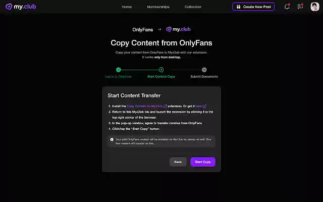 Copy Content to My.Club from Chrome web store to be run with OffiDocs Chromium online Copy Content to My.Club from Chrome web store to be run with OffiDocs Chromium online