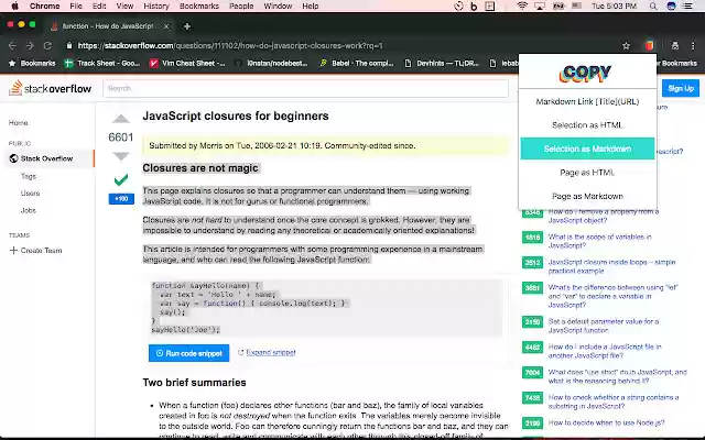 Copy Markup Markdown  from Chrome web store to be run with OffiDocs Chromium online