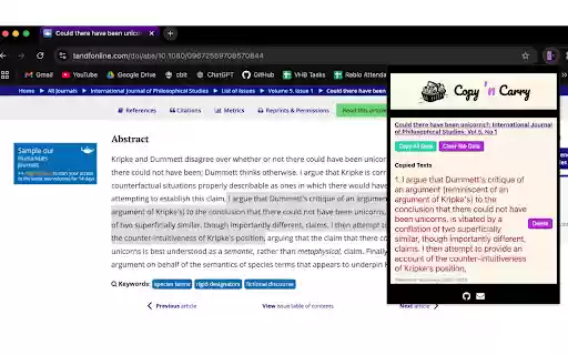 Copy n Carry  from Chrome web store to be run with OffiDocs Chromium online
