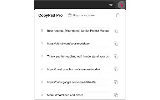 CopyPad Pro  from Chrome web store to be run with OffiDocs Chromium online