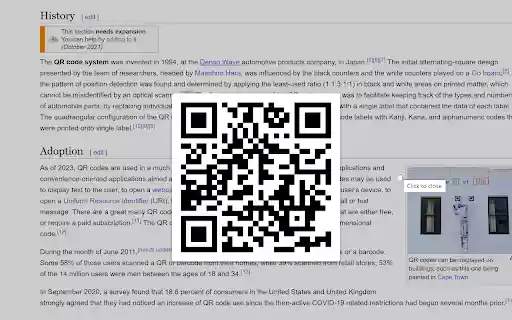 Copy paste with QR code  from Chrome web store to be run with OffiDocs Chromium online
