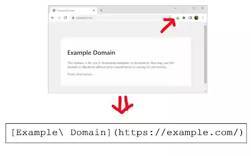 Copy title and URL (Markdown)  from Chrome web store to be run with OffiDocs Chromium online