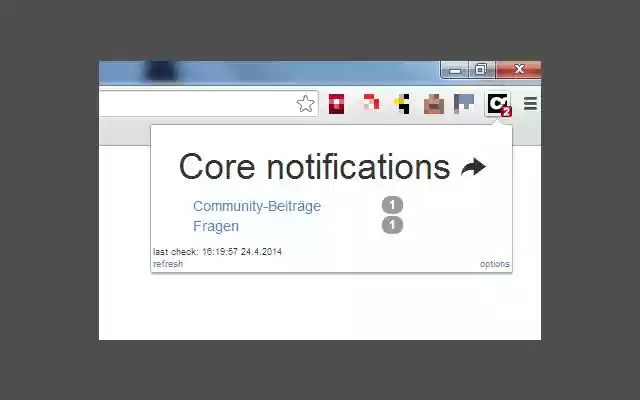 Core notifier  from Chrome web store to be run with OffiDocs Chromium online