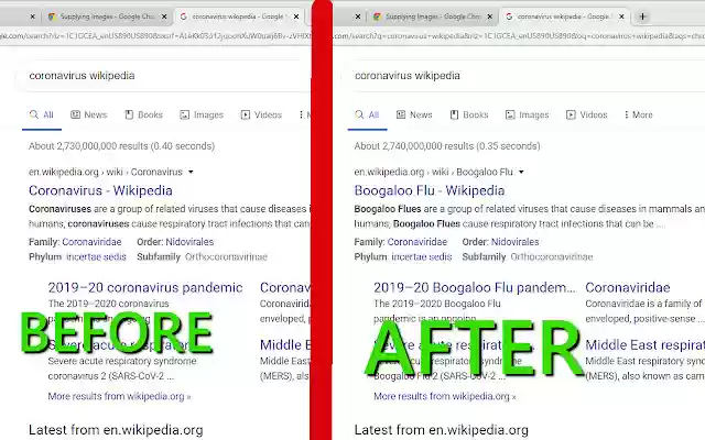 Corona2BoogalooFlu  from Chrome web store to be run with OffiDocs Chromium online