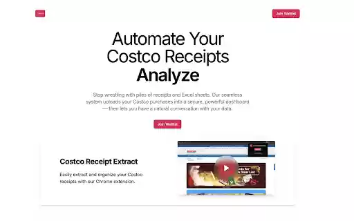Costco Receipt Scanner  from Chrome web store to be run with OffiDocs Chromium online