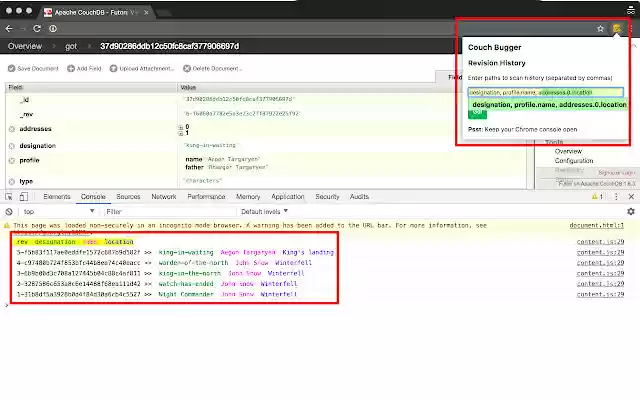 Couch Debug from Chrome web store to be run with OffiDocs Chromium online Couch Debug from Chrome web store to be run with OffiDocs Chromium online