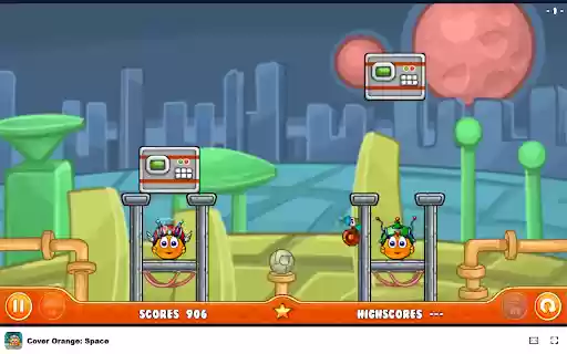 Cover Orange: Space Protect oranges from acid rain in outer space!  from Chrome web store to be run with OffiDocs Chromium online