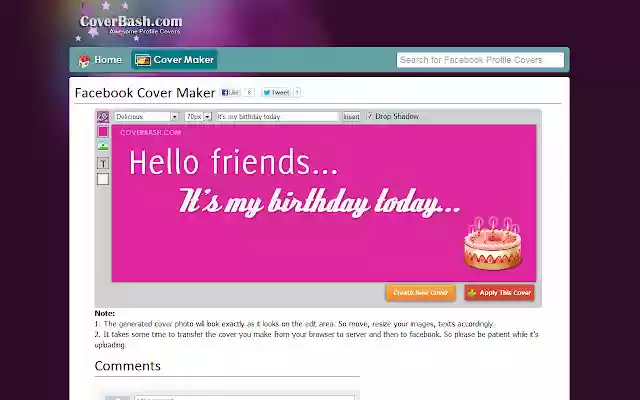 Cover Photo Maker  from Chrome web store to be run with OffiDocs Chromium online