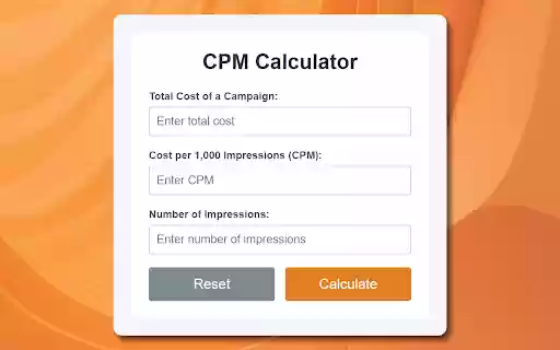 CPM Calculator  from Chrome web store to be run with OffiDocs Chromium online