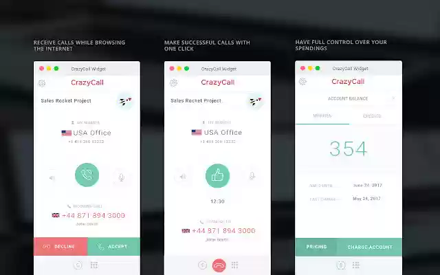 CrazyCall Click to Call  from Chrome web store to be run with OffiDocs Chromium online