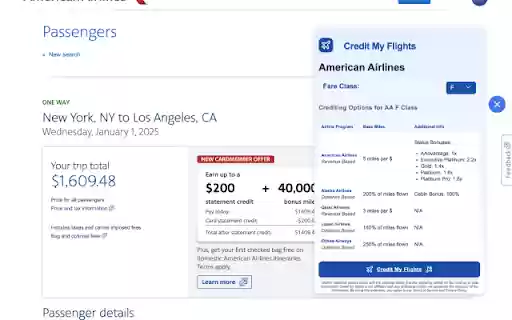 Credit My Flights  from Chrome web store to be run with OffiDocs Chromium online