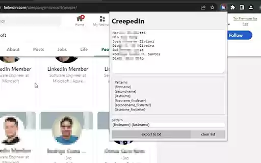 CreepedIn  from Chrome web store to be run with OffiDocs Chromium online