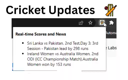 Cricket Updates from Chrome web store to be run with OffiDocs Chromium online Cricket Updates from Chrome web store to be run with OffiDocs Chromium online