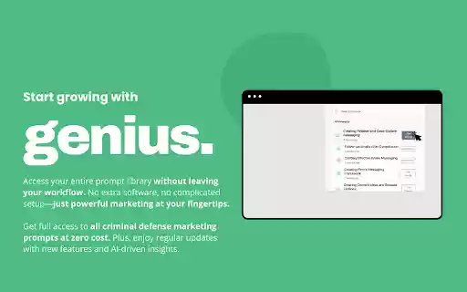 Criminal Defense Marketing Genius  from Chrome web store to be run with OffiDocs Chromium online