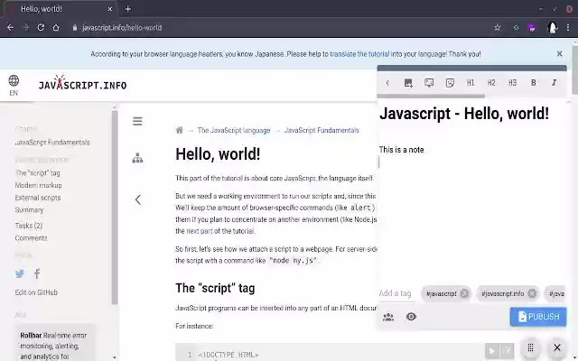 Crossnote  from Chrome web store to be run with OffiDocs Chromium online