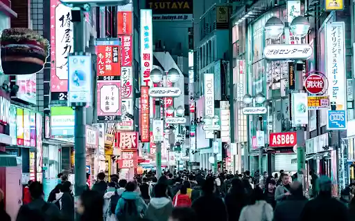 Crowded walking street  from Chrome web store to be run with OffiDocs Chromium online