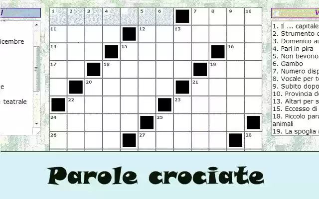 Cruciverba parole crociate enigmistica from Chrome web store to be run with OffiDocs Chromium online Cruciverba parole crociate enigmistica from Chrome web store to be run with OffiDocs Chromium online