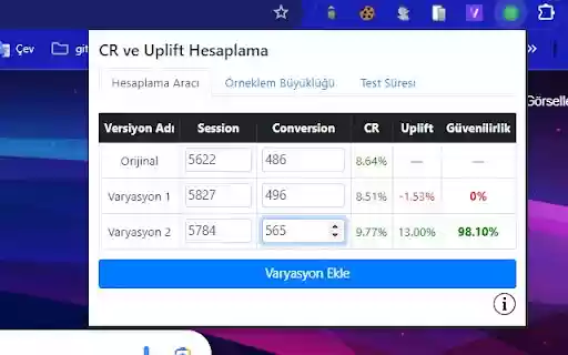 CR ve Uplift Hesaplama Aracı from Chrome web store to be run with OffiDocs Chromium online CR ve Uplift Hesaplama Aracı from Chrome web store to be run with OffiDocs Chromium online