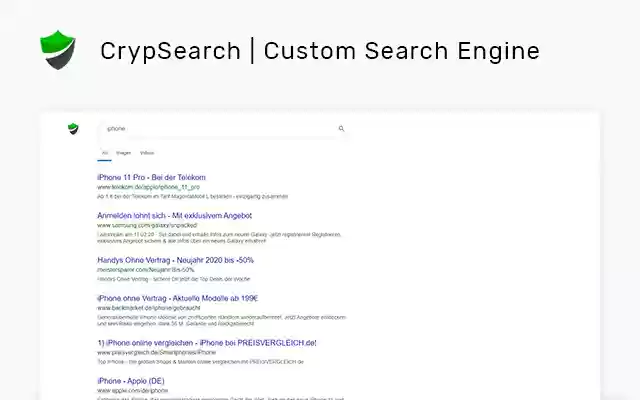 CrypSearch  from Chrome web store to be run with OffiDocs Chromium online