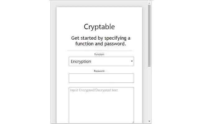Cryptable Encrypt messages.  from Chrome web store to be run with OffiDocs Chromium online
