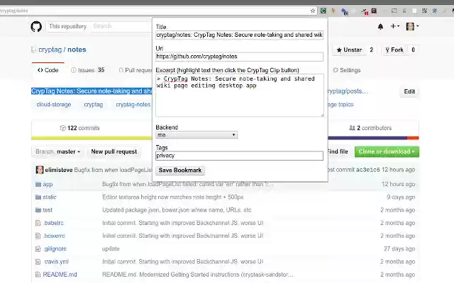 CrypTag Clip  from Chrome web store to be run with OffiDocs Chromium online
