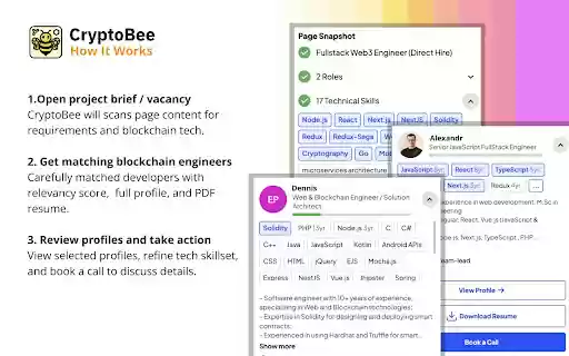 CryptoBee build web3 projects faster  from Chrome web store to be run with OffiDocs Chromium online
