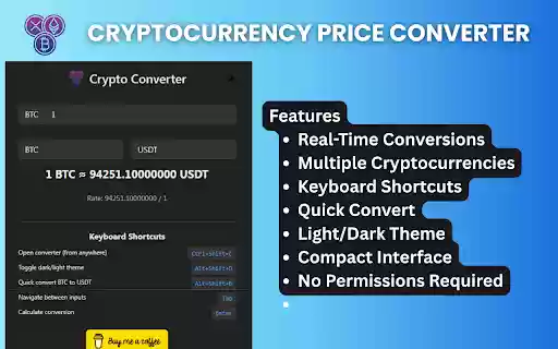Cryptocurrency Price Converter  from Chrome web store to be run with OffiDocs Chromium online