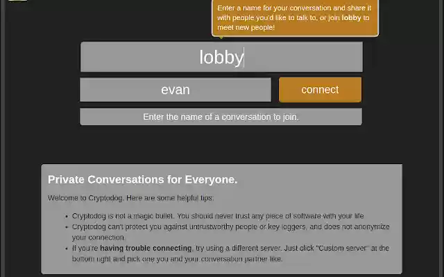 Cryptodog  from Chrome web store to be run with OffiDocs Chromium online