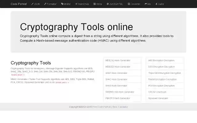 Cryptography Tools online from Chrome web store to be run with OffiDocs Chromium online Cryptography Tools online from Chrome web store to be run with OffiDocs Chromium online