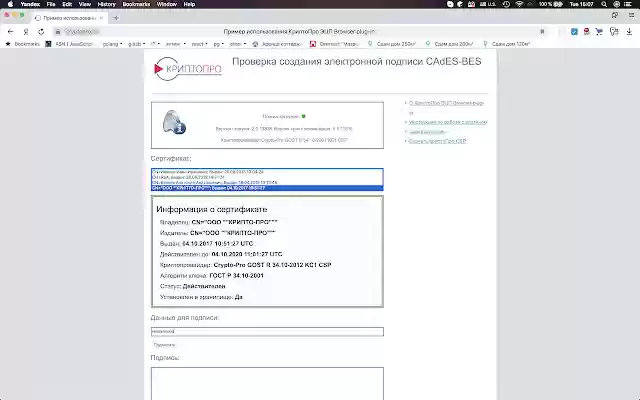 CryptoPro Extension for CAdES Browser Plug in  from Chrome web store to be run with OffiDocs Chromium online