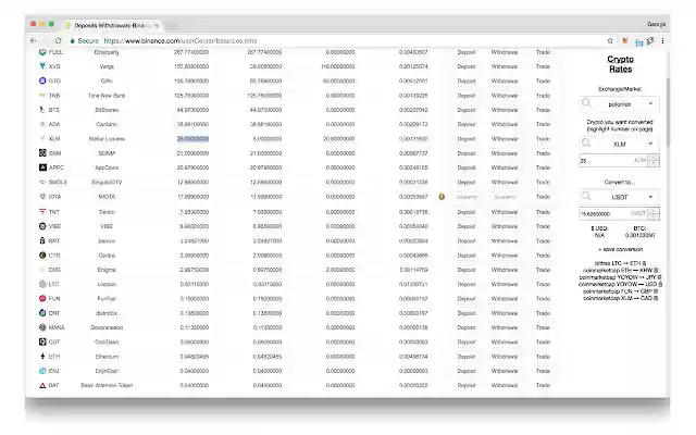 Crypto Rates  from Chrome web store to be run with OffiDocs Chromium online