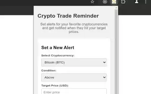 Crypto Trade Reminder  from Chrome web store to be run with OffiDocs Chromium online