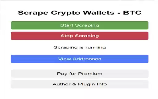 Crypto Wallet Scraper  from Chrome web store to be run with OffiDocs Chromium online