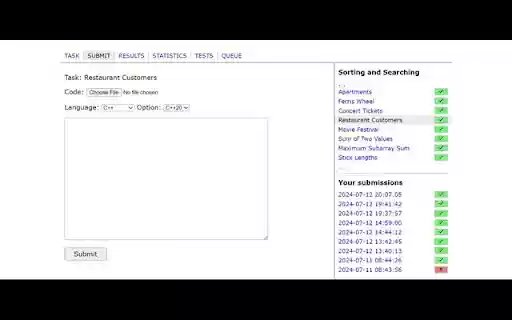 CSES Helper  from Chrome web store to be run with OffiDocs Chromium online