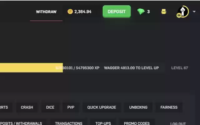 Csgoroll Level Up Calculator  from Chrome web store to be run with OffiDocs Chromium online