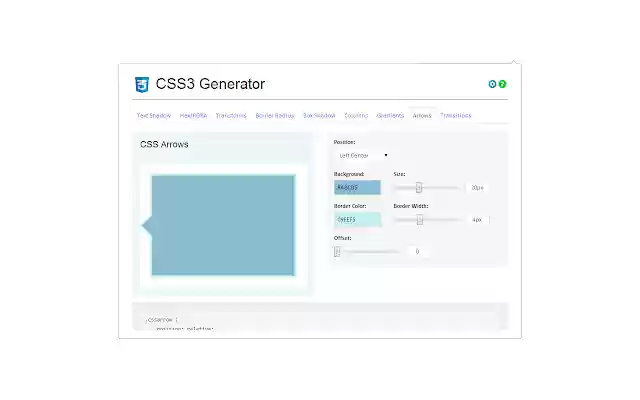 CSS3 Generator  from Chrome web store to be run with OffiDocs Chromium online