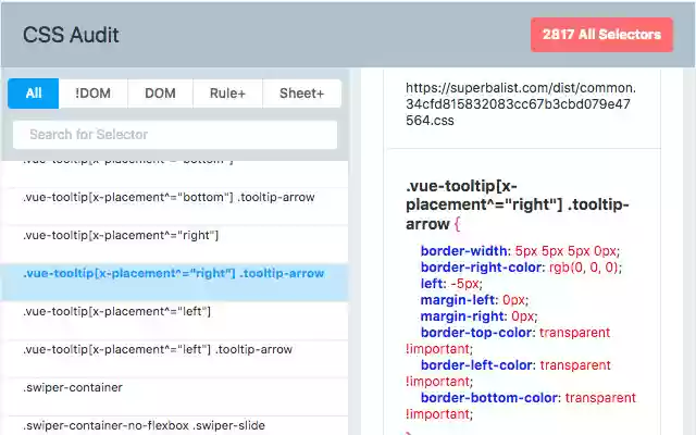 CSS Analysis  from Chrome web store to be run with OffiDocs Chromium online