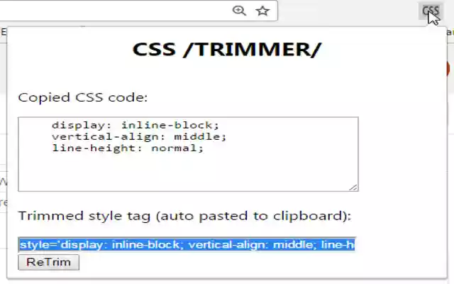 CSS TRIMMER from Chrome web store to be run with OffiDocs Chromium online CSS TRIMMER from Chrome web store to be run with OffiDocs Chromium online