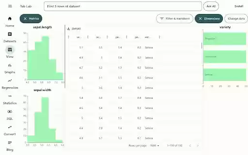 CSV and Parquet viewer  from Chrome web store to be run with OffiDocs Chromium online