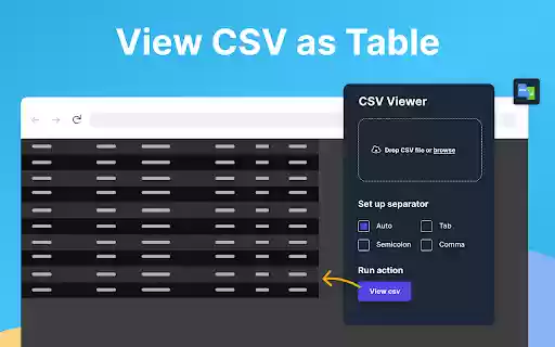 CSV Viewer  from Chrome web store to be run with OffiDocs Chromium online