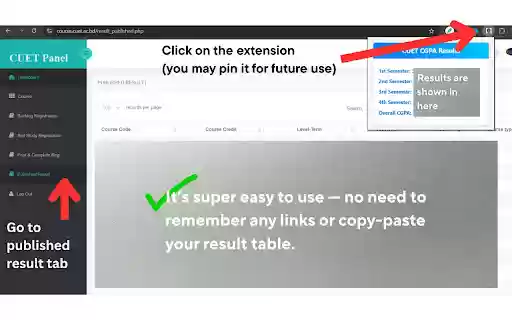 CUET CGPA Calculator  from Chrome web store to be run with OffiDocs Chromium online