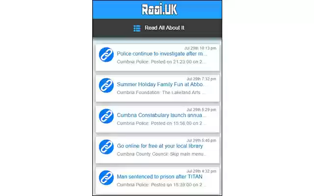 Cumbria Read All About It  from Chrome web store to be run with OffiDocs Chromium online
