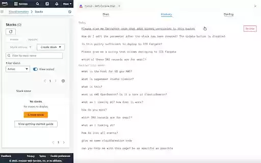 Cumuli AWS Console Chat  from Chrome web store to be run with OffiDocs Chromium online
