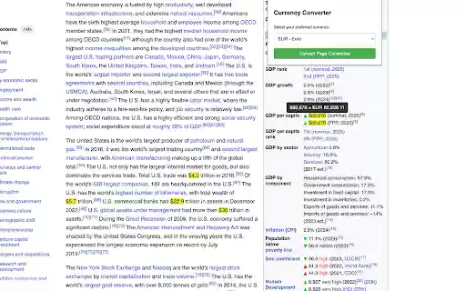 Currency Converter for webpages  from Chrome web store to be run with OffiDocs Chromium online