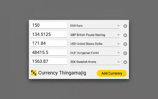 Currency Thingamajig from Chrome web store to be run with OffiDocs Chromium online Currency Thingamajig from Chrome web store to be run with OffiDocs Chromium online