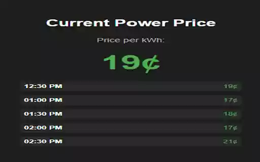 Current Power Price  from Chrome web store to be run with OffiDocs Chromium online
