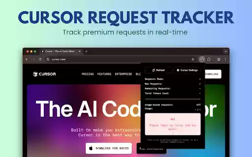 Cursor Request Counter  from Chrome web store to be run with OffiDocs Chromium online